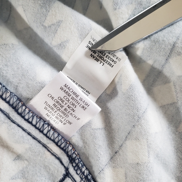 NWT L.L.Bean Signature Chamois Tunic Raven Blue Print Shirt Dress Size S - Picture 11 of 15